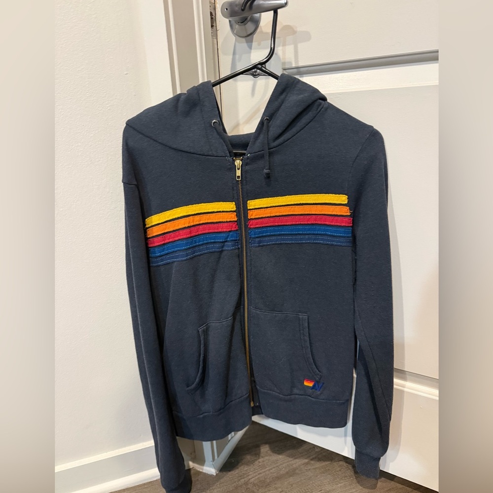 Aviator Nation Men's or Women's Navy Hoodie 5 Stripe